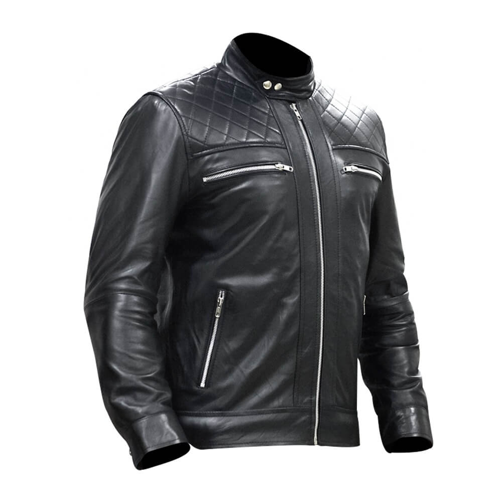 Men's Black Leather Biker Jacket Men's Black Leather Biker Jacket