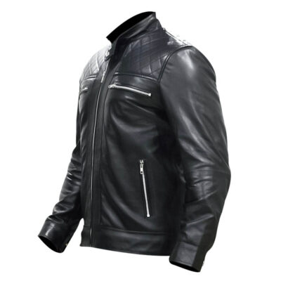 Men's Black Leather Biker Jacket