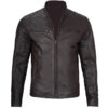 Men’s Brown Leather Jacket – Classic Fit