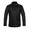 Men's Cafe Racer Black Leather Biker Jacket