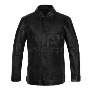 Men's Cafe Racer Black Leather Biker Jacket
