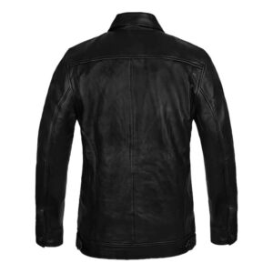 Men's Cafe Racer Black Leather Biker Jacket