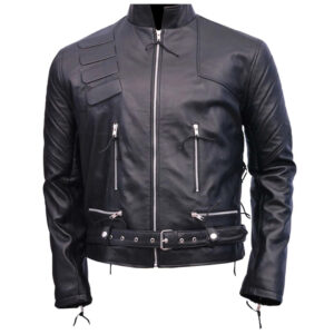 Men's Cafe Racer Vintage Black Leather Jacket