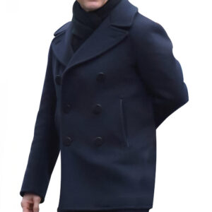 Men's Double Breasted Blue Wool Coat Men's Double Breasted Blue Wool Coat