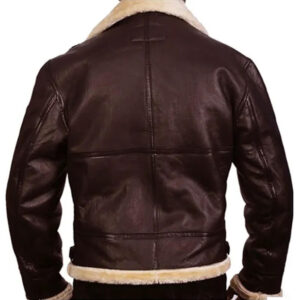 Men's Faux Fur Bomber Sheepskin Leather Jacket