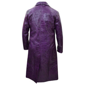 Men's Faux Leather Purple Trench Coat Cosplay