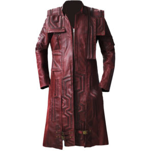 Men's Genuine Maroon Leather Long Trench Coat