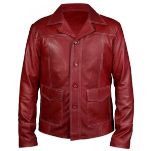 Men's Maroon Leather Jacket