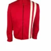 Mens Vintage Speedway Stripes Slim Red Cotton Jacket