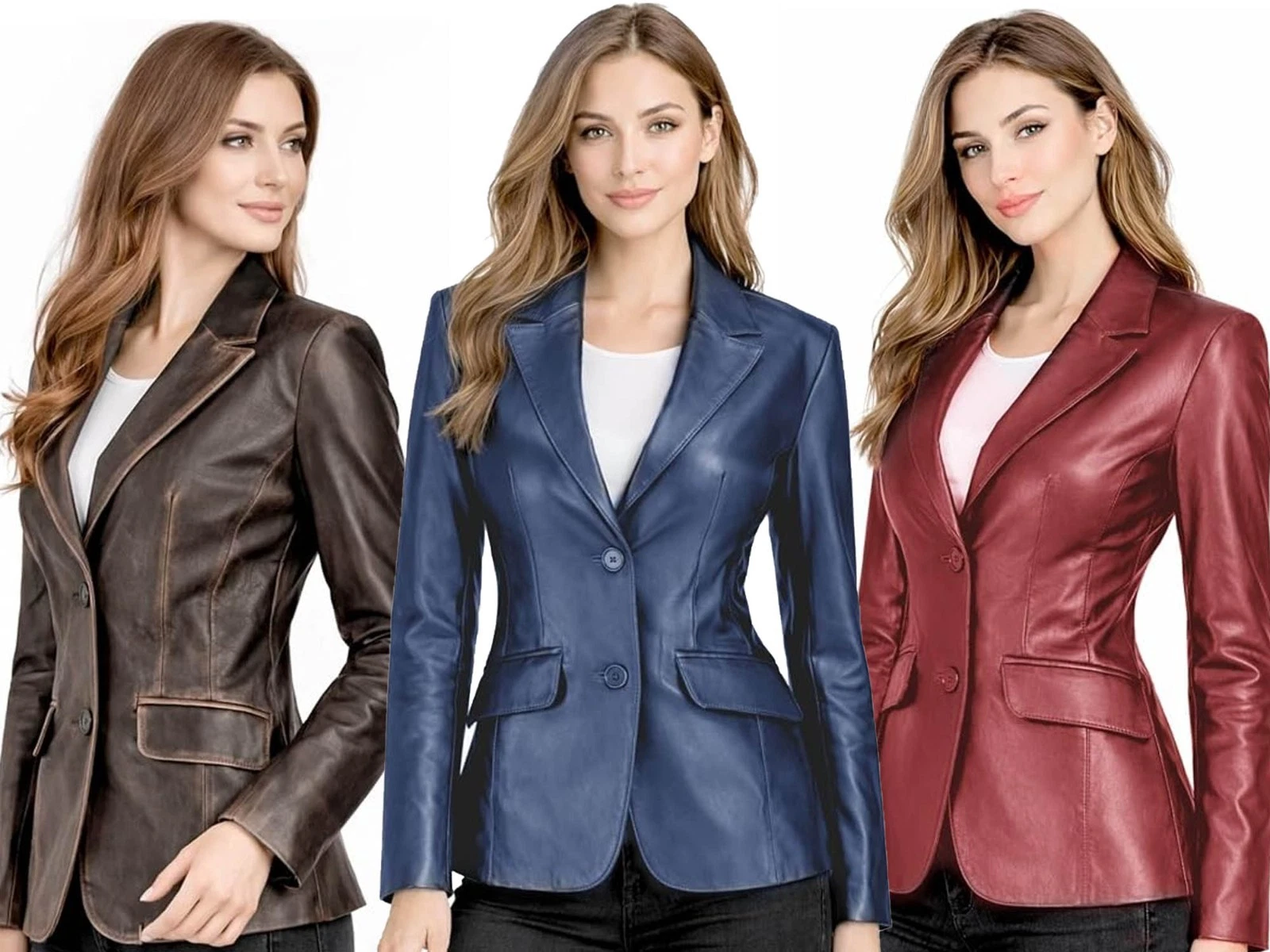 Women's Leather Blazer Jacket - Formal & Casual Coat Women's Leather Blazer Jacket - Formal & Casual Coat