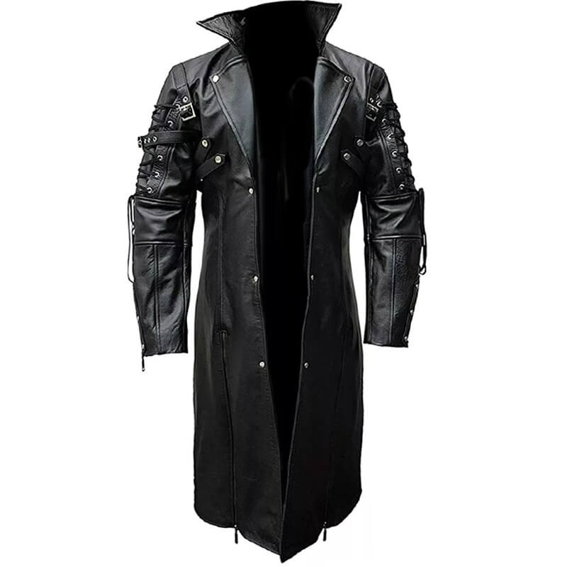 Steampunk Goth Genuine Leather Trench Coat Steampunk Goth Genuine Leather Trench Coat