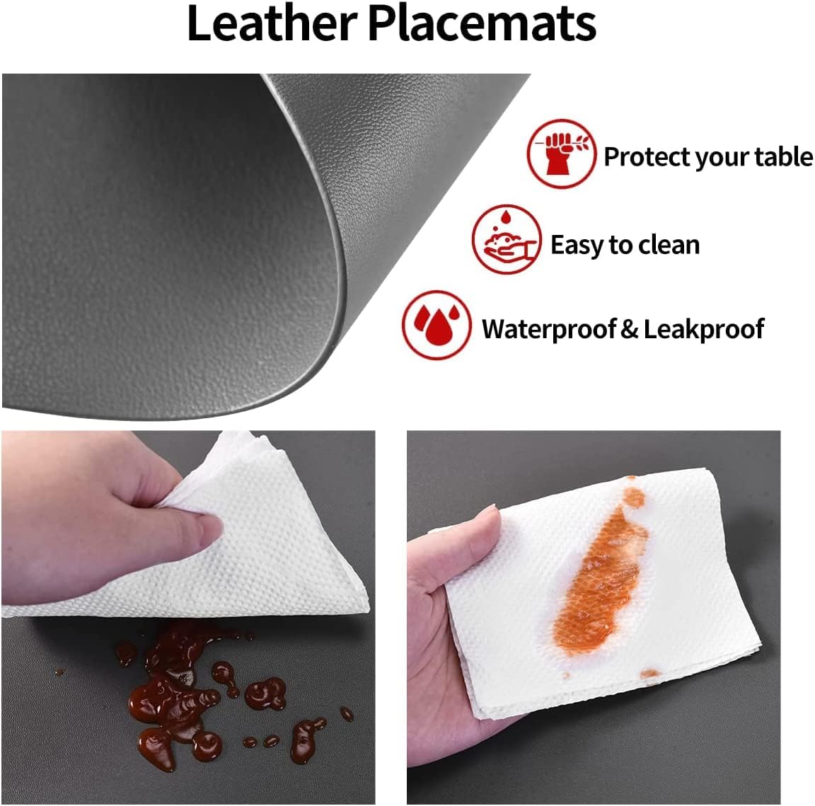 Exclusive Pu Leather Table Placemats Set Exclusive Pu Leather Table Placemats Set - Image 6