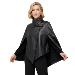 Women’s Asymmetric Buckled Cape Jacket