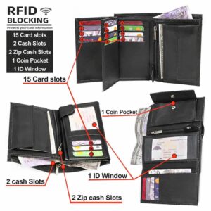 Men's Ultimate RFID Blocking Leather Trifold Wallet