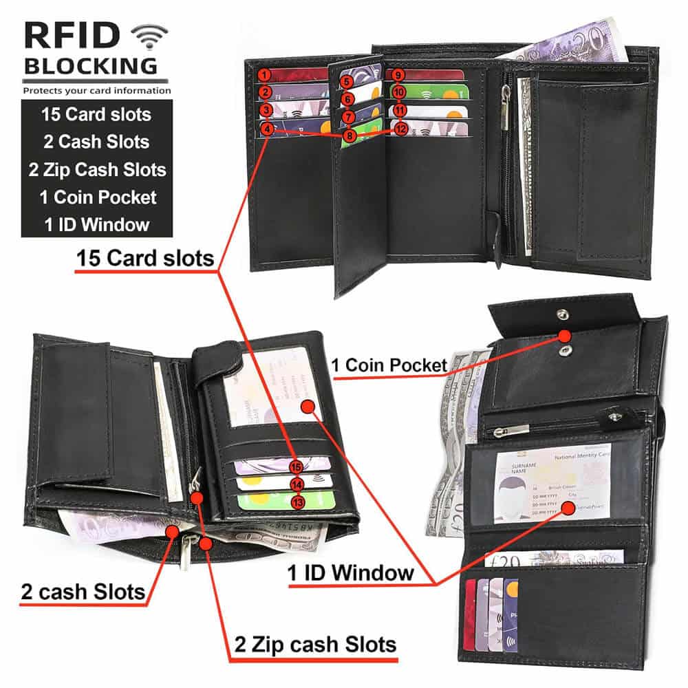 Men's Ultimate RFID Blocking Leather Trifold Wallet Men's Ultimate RFID Blocking Leather Trifold Wallet