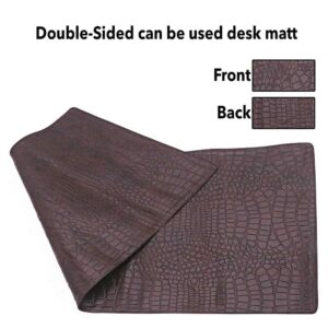 Desk Mat Set of 4, 35x59cm Waterproof Faux Leather Desk Pad Non-Slip Office Protector Desk Mat 35x59cm Waterproof Office Desk Pad for Keyboard Laptop PC Desktop Protector Black Faux Leather Desk Blotter for