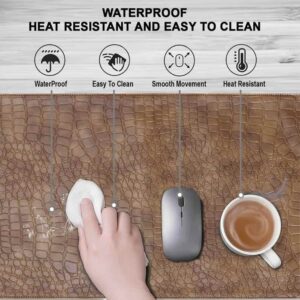 Desk Mat Set of 4, 35x59cm Waterproof Faux Leather Desk Pad Non-Slip Office Protector Desk Mat 35x59cm Waterproof Office Desk Pad for Keyboard Mouse Non Mat Laptop PC Desktop Protector Black Faux Leather Desk Blotter for. 1