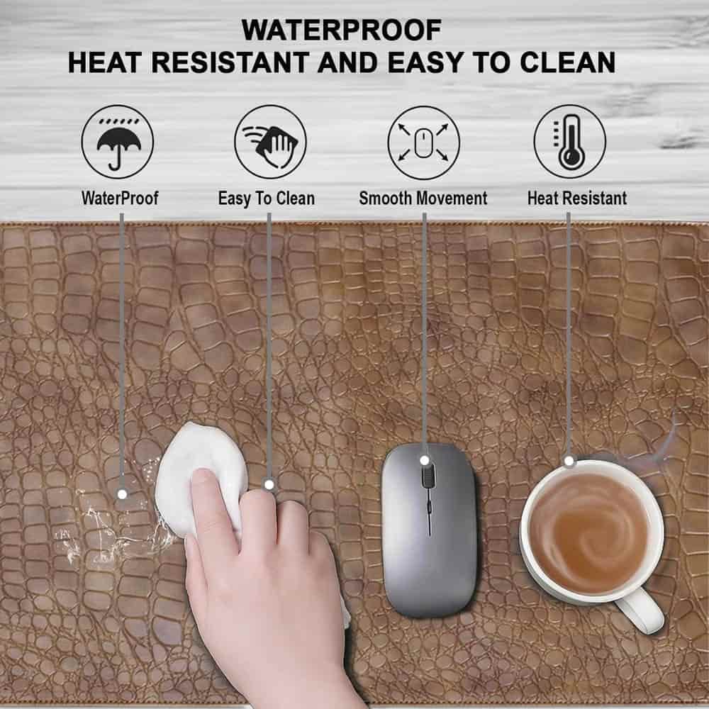 Desk Mat Set of 4, 35x59cm Waterproof Faux Leather Desk Pad Non-Slip Office Protector Desk Mat Set of 4, 35x59cm Waterproof Faux Leather Desk Pad Non-Slip Office Protector - Image 10