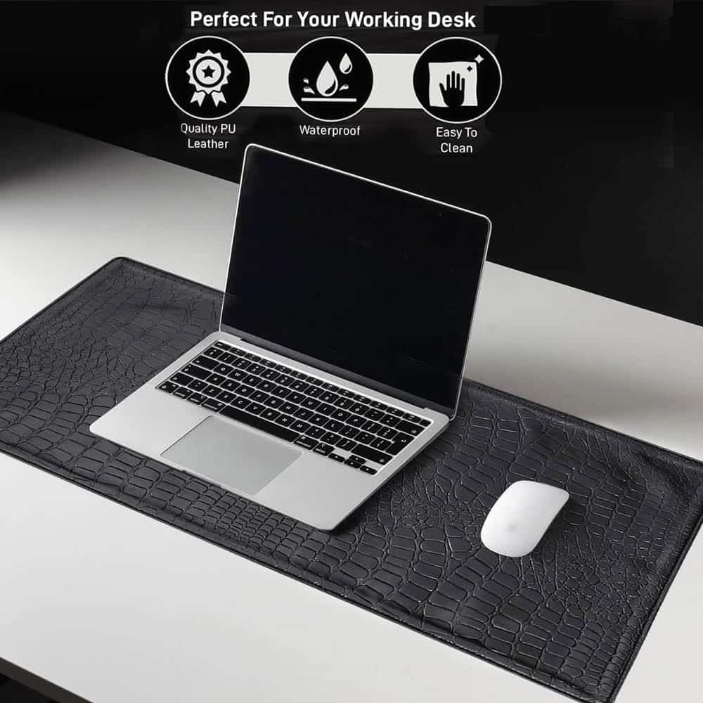 Desk Mat Set of 4, 35x59cm Waterproof Faux Leather Desk Pad Non-Slip Office Protector Desk Mat Set of 4, 35x59cm Waterproof Faux Leather Desk Pad Non-Slip Office Protector