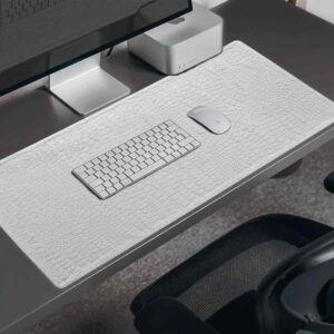 Desk Mat Set of 4, 35x59cm Waterproof Faux Leather Desk Pad Non-Slip Office Protector Desk Mat 35x59cm Waterproof Office Desk Pad for Keyboard Mouse Non Slip Mat Laptop Desktop Protector Black Faux Leather Desk Blotter for