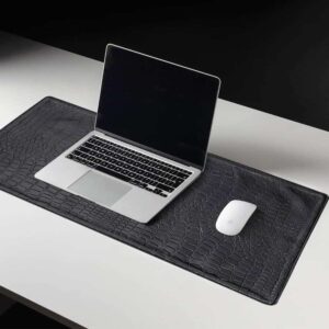 Desk Mat 35x59cm Waterproof Office Desk Pad for Keyboard Mouse NonMat Laptop PC Desktop Protector Black Faux Leather Desk Blotter for 1