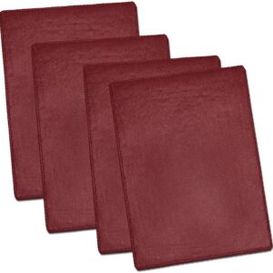 Exclusive Pu Leather Table Placemats Set Faux Leather Placemats for Table Pack of 4 Maroon