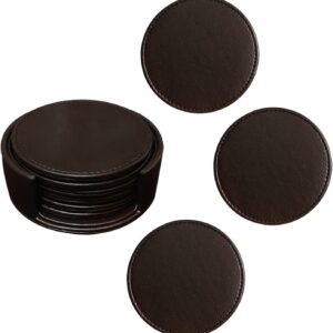 Alternative view of Faux Leather Round Tea Coasters Pack of 6