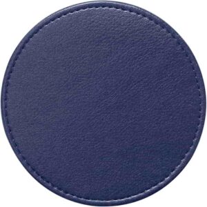 Faux leather round Tea Coasters with cover of 6 for table and bars Black