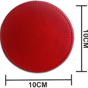 Faux leather round with cover pack of 6 for table and bars Red