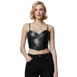 Ladies Crop Top Leather Corset