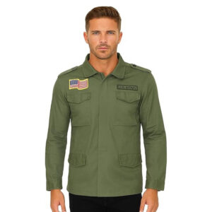 Men's Vintage Style Olive Field Jacked