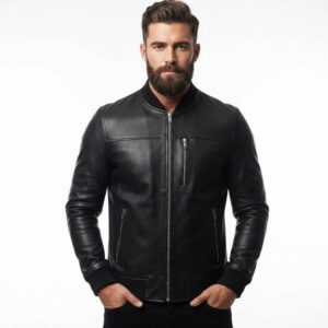 Men's Black Bomber Fashion Jacket