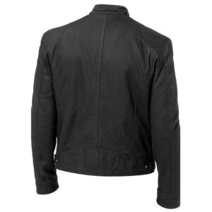 Men’s Black Cotton Winter Jacket Classic Style Vintage Cafe Racer Zip up Jacket