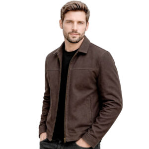 Mens Black Denim Jacket Western Style Designer Vintage Zipper Style Coat