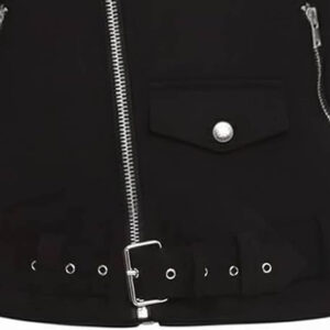 Men’s Black Jacket Fit Brando Style Cross Zip Closure Cafe Racer Coat