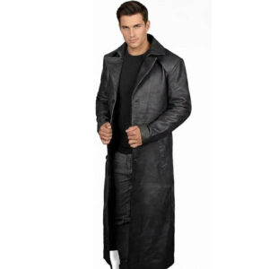 Alternative view of Mens Leather Full Length Trench Coat