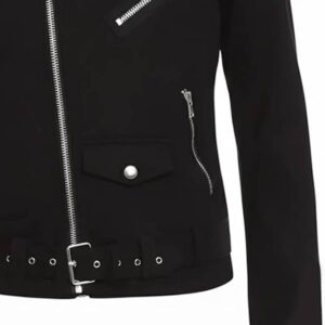 Men’s Fit Brando Style Cross Zip Closure Cafe Racer Coat