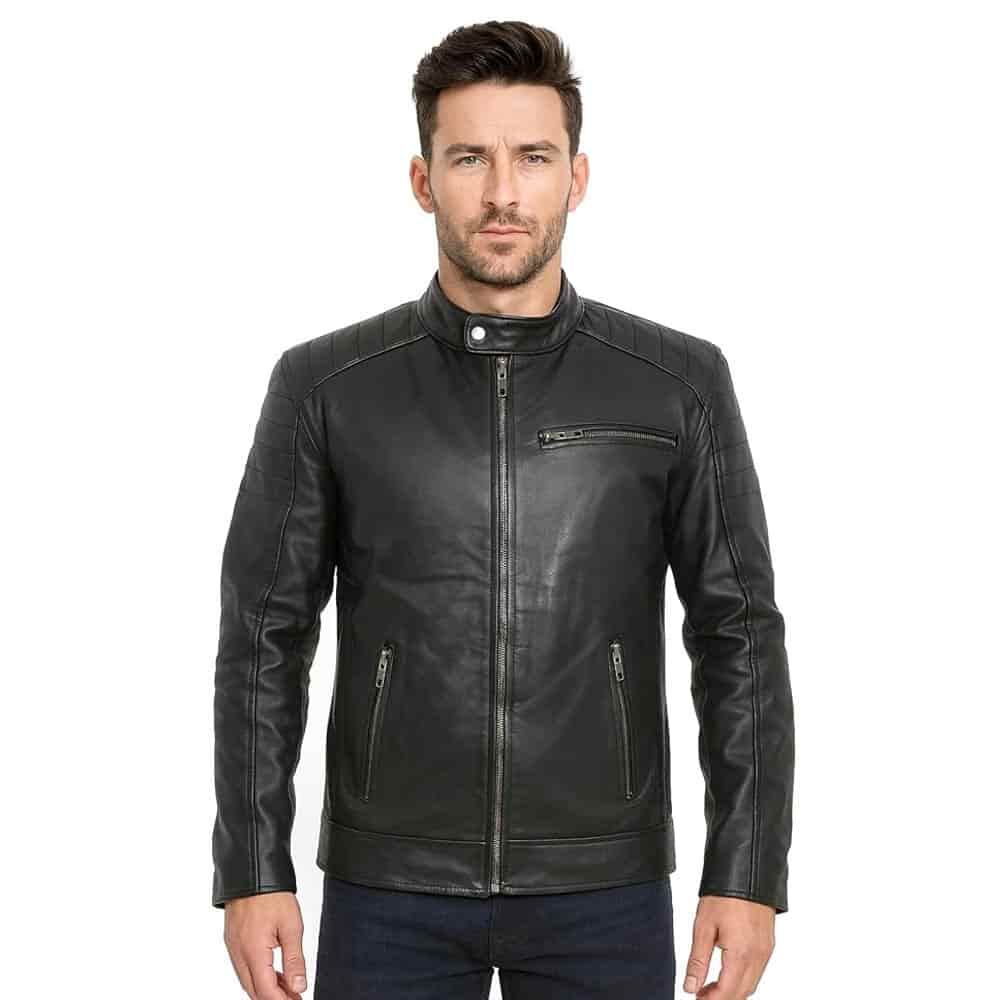 Cafe racer Biker Leather Jacket Cafe racer Biker Leather Jacket