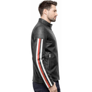 Mens Genuine Leather Biker Jacket Black Motorcycle Racing Stylck Leather Motorbike Jacket UK Mens Slim Fit Leather Jacket