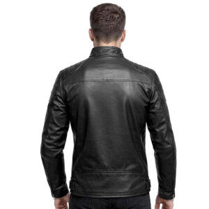 Mens Genuine Leather Biker Jacket Black Motorcycle Racing Style Leather Coat for Men ns Slim Fit Leather Jacket