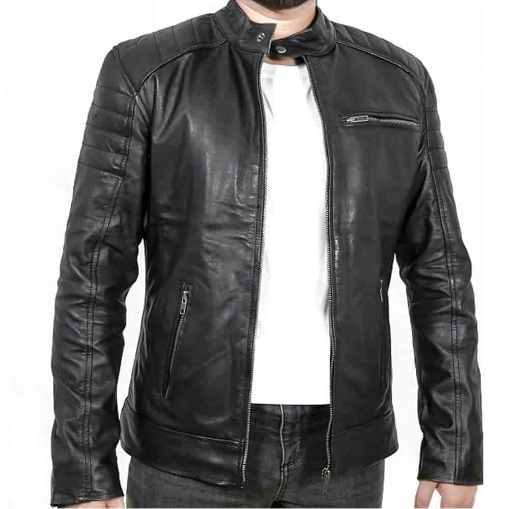 Cafe racer Biker Leather Jacket Cafe racer Biker Leather Jacket - Image 6