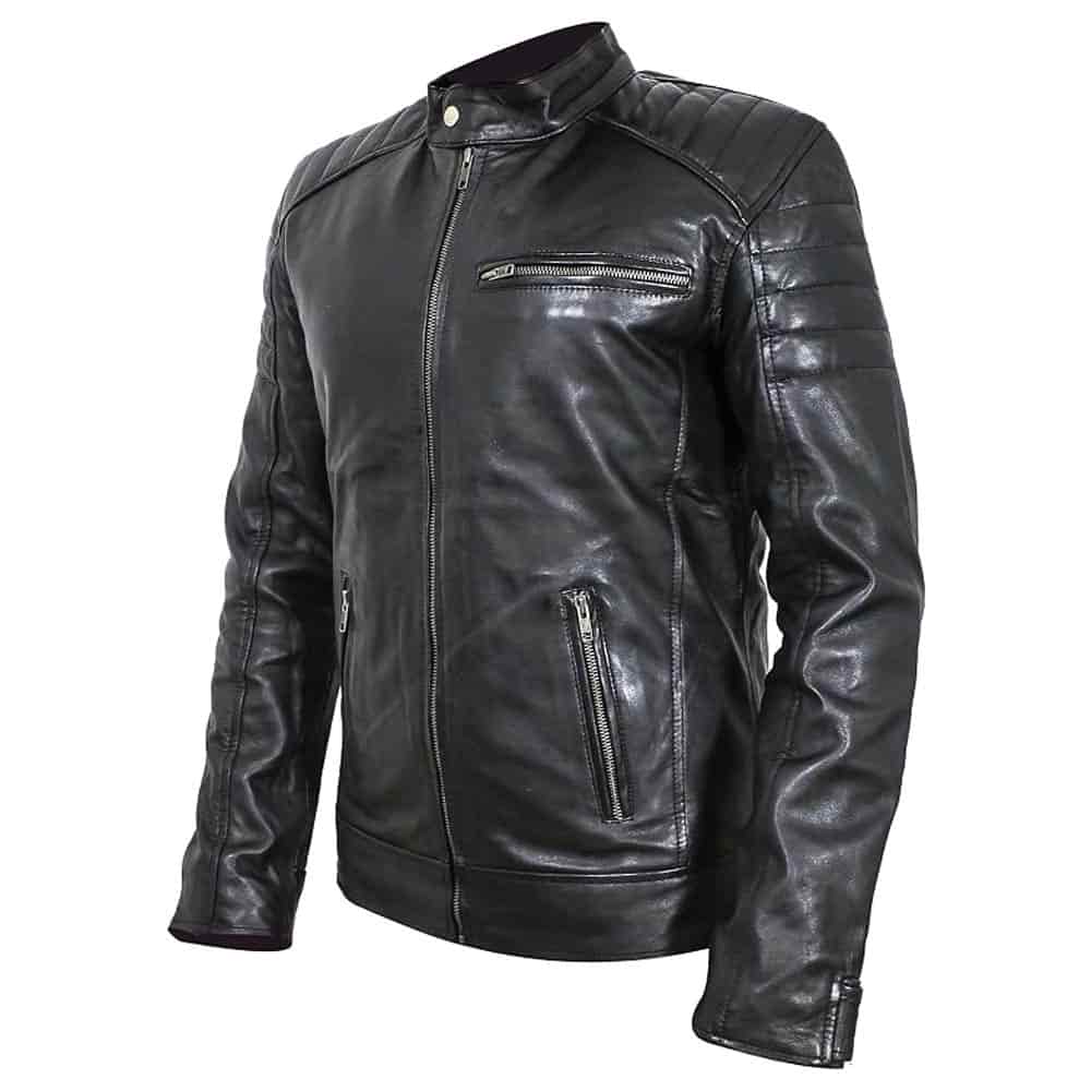 Cafe racer Biker Leather Jacket Cafe racer Biker Leather Jacket - Image 7