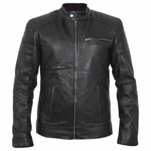 Alternative view of Cafe racer Biker Leather Jacket