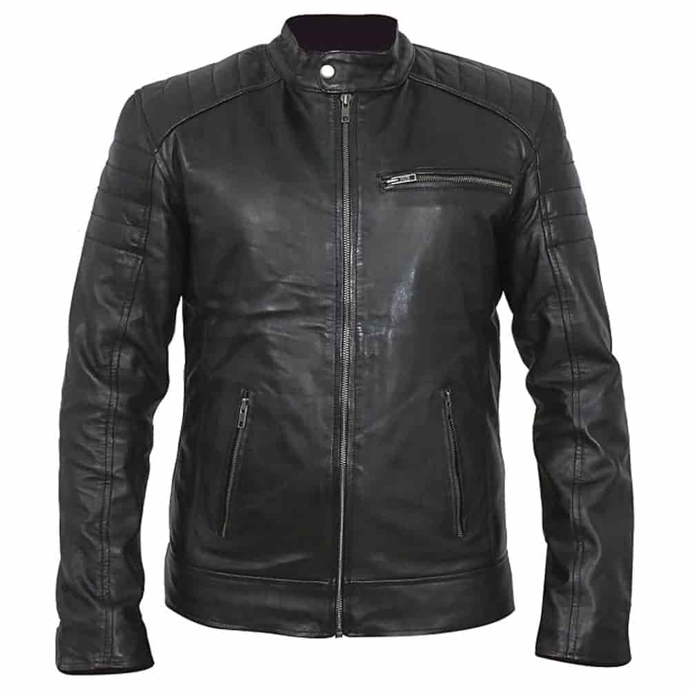 Cafe racer Biker Leather Jacket Cafe racer Biker Leather Jacket - Image 2