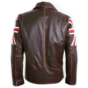 Mens Jacket Vintage Motorcycle British UK Flag Style Winter Coat