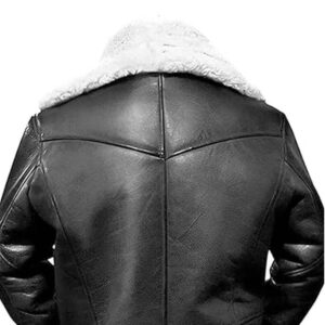 Mens Long Bomber Fur Shearling Stylish Leather Trench Coat Jacket