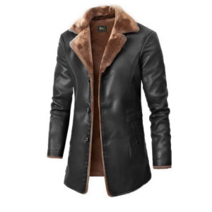 Men’s Aviator Sheepskin B3 Bomber Jacket Mens Raf Aviator Real Leather Genuine Sheepskin Classic B3 Bomber Flying Flight WW2 Faux Fur Winter Coat 1