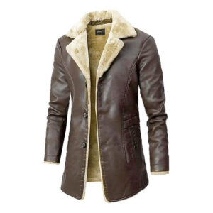 Men’s Aviator Sheepskin B3 Bomber Jacket Mens Raf Aviator Real Leather Genuine Sheepskin Classic B3 Bomber Flying Flight WW2 Faux Fur Winter Coat 2