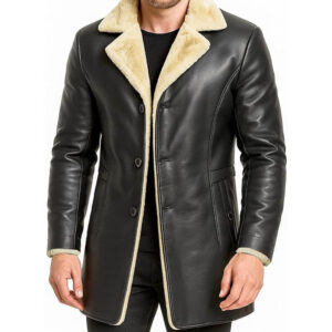 Men’s Aviator Sheepskin B3 Bomber Jacket Mens Raf Aviator Real Leather Genuine Sheepskin Classic B3 Bomber Flying Flight WW2 Faux Fur Winter Coat 3