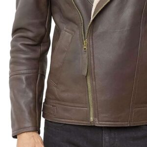Men's Real Leather B3 Brown Bomber Jacket Mens Real Leather B3 Bomber Aviator Pilot Classic genuine Sheepskin Flight Flying Winter Coat 1
